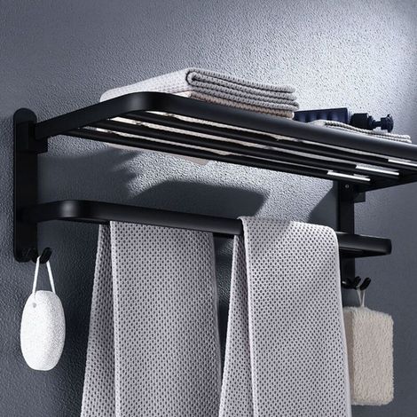 Klappbarer, Wandmontierter Handtuchhalter Aus Aluminium, Badezimmer, Toilette, Handtuchaufbewahrung