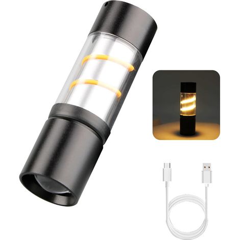 Kleine, Wiederaufladbare Led-taschenlampe Mit Cob-lampe, Variabler Lichtkegel Für Camping, Reisen, Outdoor-aktivitäten, Notfälle, Wandern Und Autoreparaturen.
