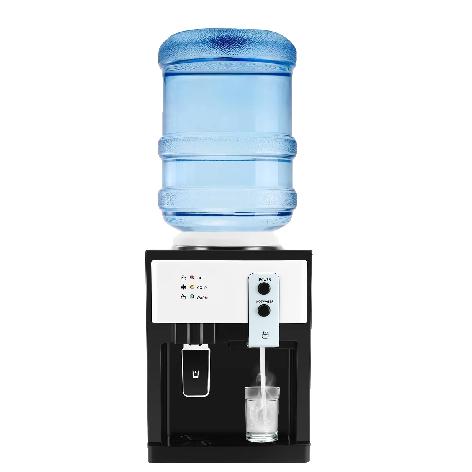 Wasserspender, Für Zuhause Und Büro, Mit Heißer Und Kalter Funktion, Kompakte Größe, Schwarz