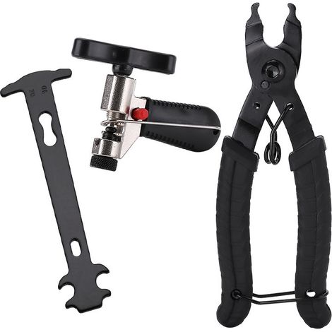 Komplettes Fahrradketten-reparaturset (3-teilig): Zange Zum Verbinden Der Kettenglieder, Kettennieter Und Kettenprüfer Für Alle Fahrradketten.
