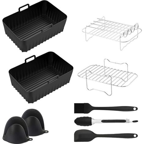 Komplettes Zubehörset Für Heißluftfritteusen – Kompatibel Mit Ninja Heißluftfritteusen – Passend Für Die Xxl-modelle Sl400eu, Af300eu, Af400eu, Af140eu Und Af500eu – Backpapier – Recyclingschale