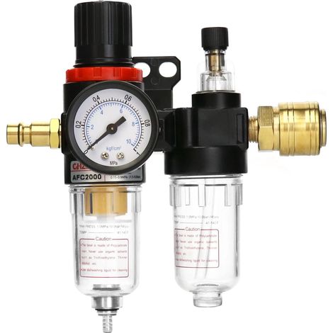 Kompressor-druckregler, 1/4"-druckluft-wasserabscheider Mit Manometer Für Kompressoren Und Druckluftwerkzeuge