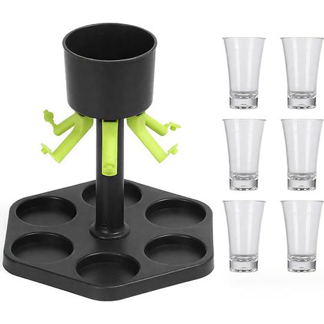 Kreativer 6-teiliger Schnapsglasspender Mit Ständer – Zubehör Für Schnapsspiele – Nachfüllspender – Schnapsglas-set Mit Ständer – Für Festliche Anlässe (komplettset)