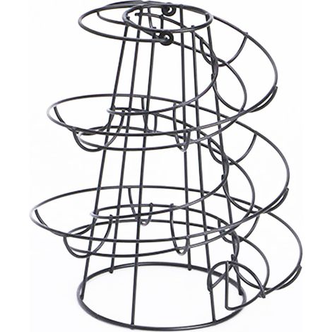 Kreativer Spiralförmiger Eierhalter Für Die Küche – Eierablage – Großes Fassungsvermögen – 24 X 20 X 20 Cm – Stabiler Und Drehbarer Eierhalter Aus Edelstahl – Spiraldesign (schwarz)