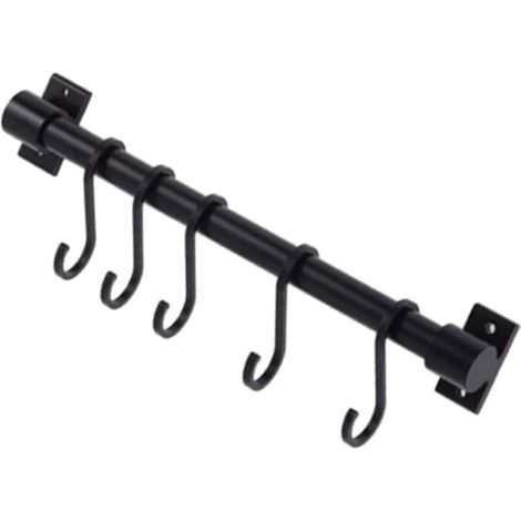 Küchenutensilienhalter Mit 5 Haken – Zum Aufhängen Von Löffeln, Geschirrtüchern Etc. – 1 Set, Schwarz, 30 Cm