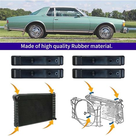Kühlerisoliermatten Aus Gummi, Passend Für Buick, Chevrolet Und Pontiac – 4 Stück, Schwarz