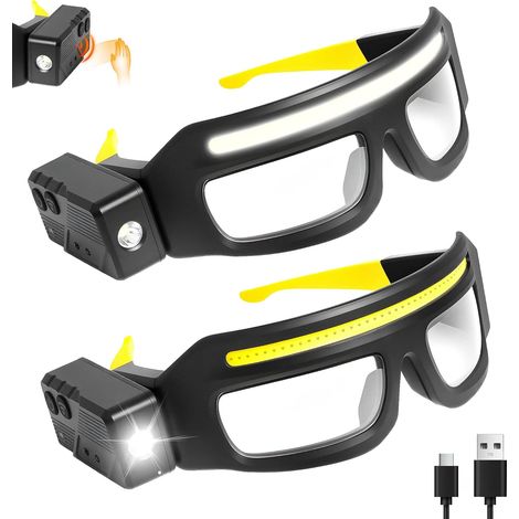 Led-brille – Wiederaufladbare Stirnlampe – Bewegungssensor Und Touch-steuerung, 5 Usb-beleuchtungsmodi – Ideal Zum Laufen, Campen, Angeln, Radfahren Und Wandern – Nackenstütze