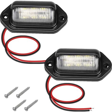 Led-kennzeichenbeleuchtung – 3 W, 500 Lm, 12–24 V – 2er-pack – Schwarz