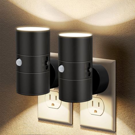 Led-nachtlicht Mit Bewegungsmelder, 2er-set, Zum Einstecken, Warmweiß (3000 K), Helligkeit Einstellbar (0–100 Lm), Dimmbar, Für Den Innenbereich (flur, Schlafzimmer, Treppenhaus).