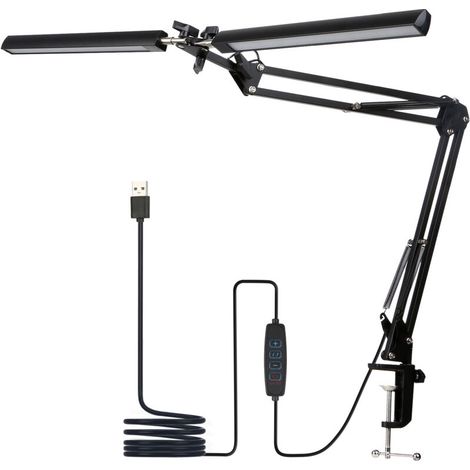 Led-schreibtischlampe, Schreibtischlampe Mit Klemme, Monitorlampe, 24 W, 3 Farbmodi Und 10 Helligkeitsstufen, Verstellbare Tischlampe Zum Lesen