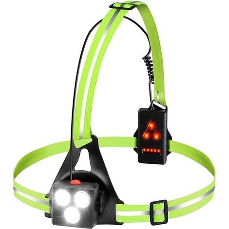 Lauflicht – Usb-wiederaufladbare Led-brustlampe, 120° Verstellbar, 500 Lumen, Lauflicht Mit Reflektorstreifen Zum Joggen, Spazierengehen Und Für Outdoor-sportarten