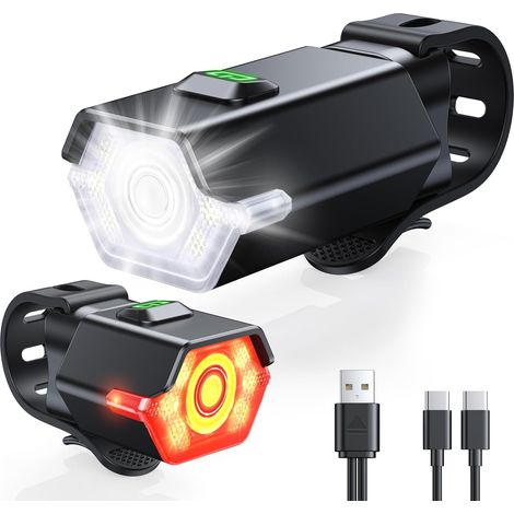 Leistungsstarke Fahrradlampe Mit 3+6 Modi Für Den Einsatz Bei Nacht, Mit Seitenbeleuchtung, Wiederaufladbar Und Wasserdicht Nach Ip65, Inklusive Vorder- Und Rücklicht Für Rennräder, Mountainbikes Und