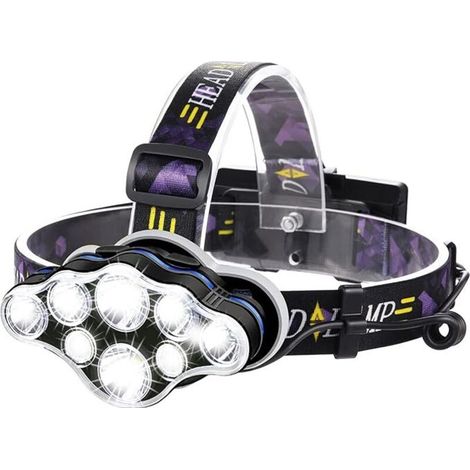 Leistungsstarke Stirnlampe Mit 18.000 Lumen – 8 Leds – Wiederaufladbar – 8 Modi – Für Outdoor-sportarten