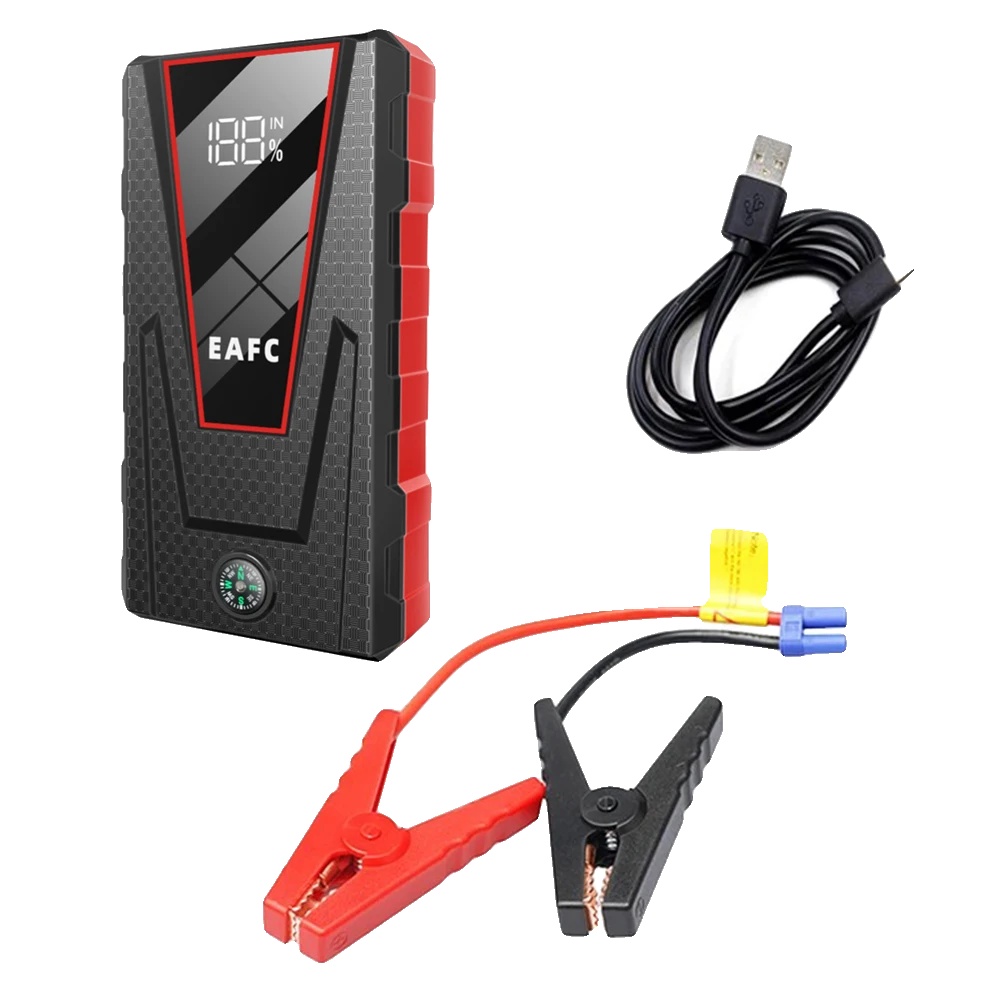 Auto-starthilfe, 600a Boostleistung, Tragbare Powerbank, 1200a Schwarz