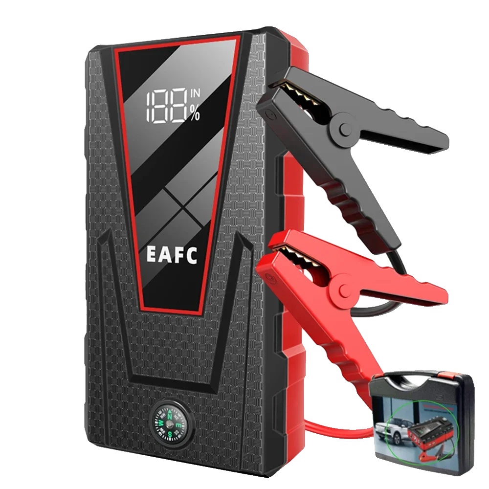 Auto-starthilfe, 600a Boostleistung, Tragbare Powerbank, 1200a Schwarz Mit Box