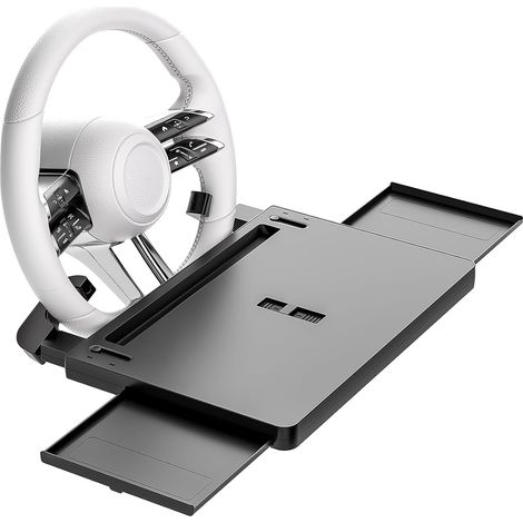 Lenkradtablett Mit Ausziehbarer Schublade, Klappe Für Den Vordersitz Zum Essen Oder Arbeiten, Verstellbare Laptopschublade, Schwarz