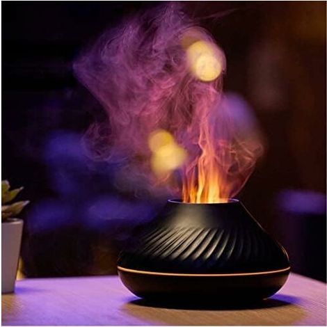 Luftbefeuchter Mit Diffusor Für Ätherische Öle, 130 Ml – 7 Flammenfarben – Flüsterleise (25 Db) – Automatische Abschaltung Bei Leerem Wassertank