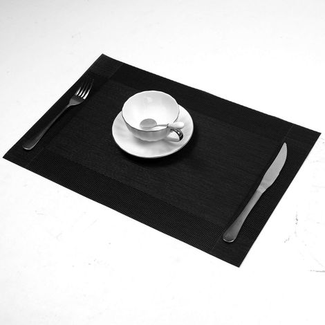 Luxuriöse Untersetzer 30 X 45 Cm – 4er-set – Schwarz – Platzsets – Untersetzer – Kunststoff – Geeignet Für Kinder Und Erwachsene