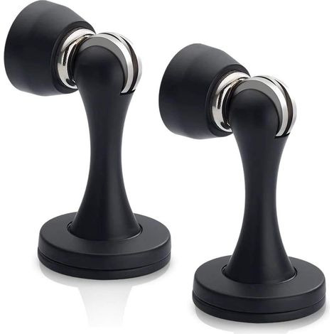 Magnetischer Türstopper, Gebürstetes Satin-nickel, 2er-set Schwarze, Wandmontierte Magnetische Türstopper, Türstopper Aus Edelstahl Mit Soft-close-mechanismus