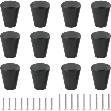 Massive, Konische Schubladengriffe – Passend Für Verschiedene Möbelstile, Schränke, Weinkeller Usw. – 12er-set, Schwarz