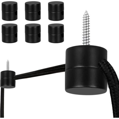 Metallene Stromkabelklemmen Zur Befestigung Von Tragseilen, Textilseilen Usw. – 6er-pack, Schwarz