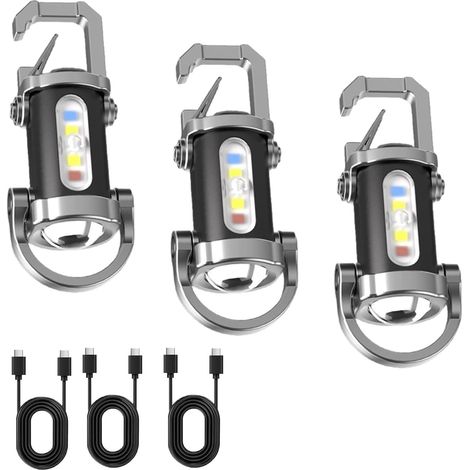 Mini-taschenlampe Mit Ultraheller Leuchtkraft, Tragbar, Led-taschenlampe, Wiederaufladbar Über Usb Typ-c, Wasserabweisendes Design, Mehrere Leuchtmodi, Tragbare Lichtquellenfunktion, Ideal