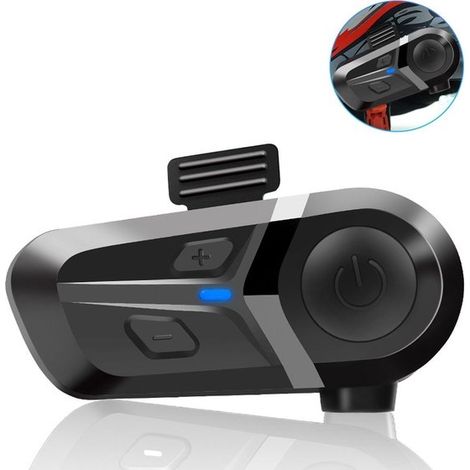 Motorradhelm-intercom – Freisprechfunktion – Wasserdichtes, Kabelloses Bluetooth-headset Für Motorradhelme – Schwarz/flexibles Mikrofon