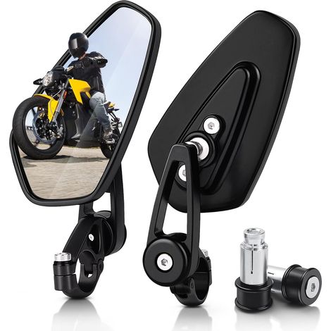 Motorradspiegel, Universell Für 7/8-zoll-hohllenkerenden, Hochauflösend, Bruchsicher, Konvexe Linse, Klappbarer Kotflügelspiegel, Motorrad-rückspiegel