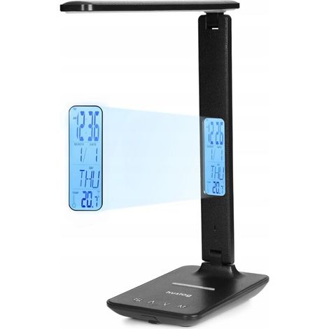 Multifunktionale Led-schreibtischlampe – Inklusive Kabelloser Ladefunktion, Ideal Für Büro, Schlafzimmer Usw. – 1 Stück, Schwarz