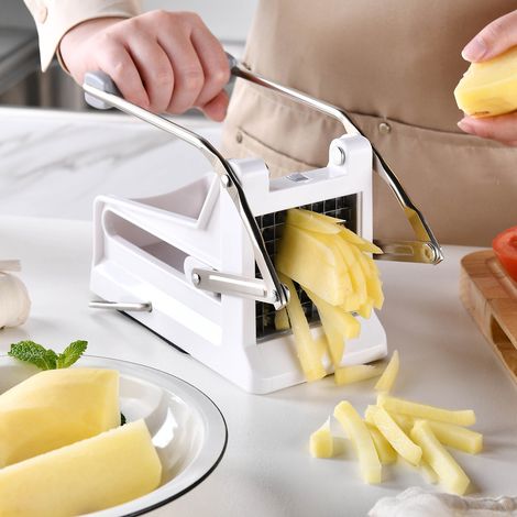 Multifunktionaler Pommes-frites-schneider – Küchenhelfer Aus Schwarzem Edelstahl