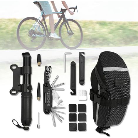 Multifunktionales Fahrradreparaturset, Fahrradwerkzeugset Mit Aufbewahrungstasche, Tragbare Schraubenschlüssel, Flickzeug, Essentielles Fahrradwerkzeug
