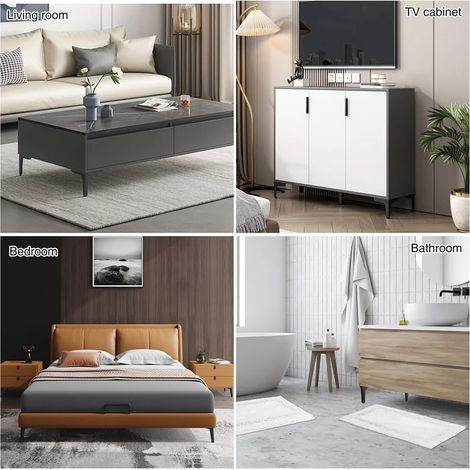 Möbelfüße, Sofabeine, Tischbeine Aus Metall, Möbelfüße, Mit Einfach Zu Montierenden Schrauben, Geeignet Für Sofas, Tv-ständer, Couchtische, Schränke Und Nachttische, 10 Cm (schwarz)