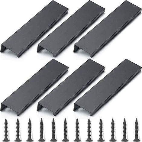 Möbelknöpfe Und -griffe, 6 Schwarze Möbelgriffe, 120 Mm Unsichtbarer Möbelgriff, Von Debuns