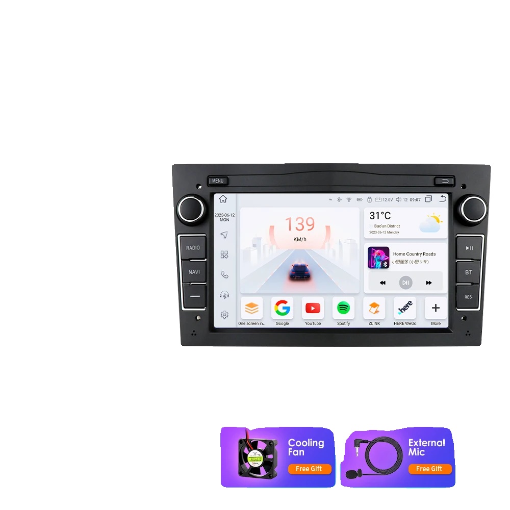 Autoradio, Integrierte Intelligente Konnektivität, Multimedia-unterstützung, Kompatibel Mit Opel Astra H G J Zafira B, S8 (8kern 8g 128g) Schwarz