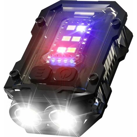 N10 Mini-led-taschenlampe, Leistungsstark, Usb-c-aufladbar Mit Rotem Und Blauem Blinklicht, 900 Lumen, Multifunktionale Schlüsselanhängerlampe Für Camping Und Wandern (schwarz)