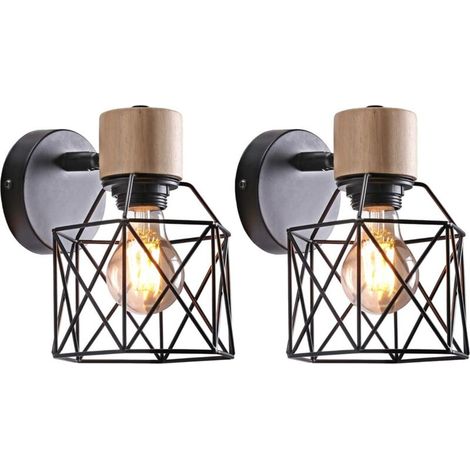 Nachttischlampe Fürs Schlafzimmer – Geeignet Für Wohnzimmer, Schlafzimmer, Veranda Usw. – 2 Stück, Schwarz, Mit Leuchtmittel