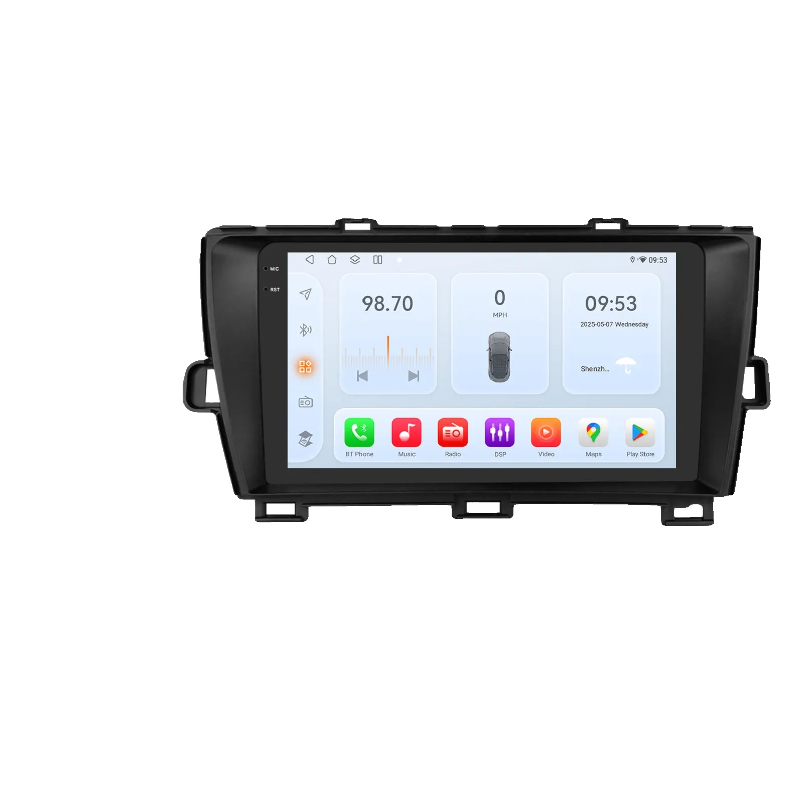 Autoradio, Displaygröße, Smartphone-kompatibilität, Kompatibel Mit Toyota Prius Xw30 2009-2015, Qs4 (8kern 4g 32g)