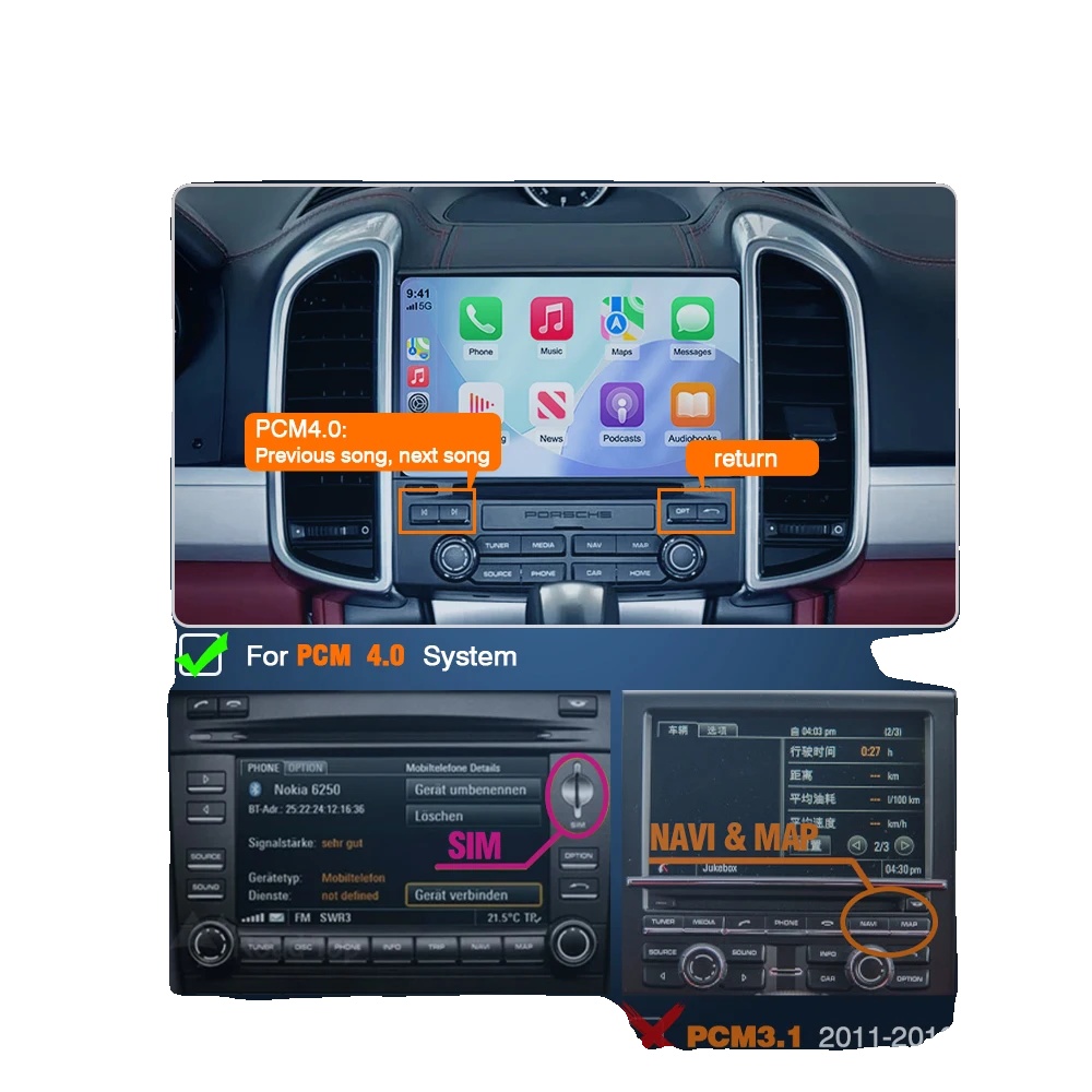 Drahtloses Carplay- & Android Auto-modul, Dualband-wlan, Einfache Installation, Für Porsche Pcm4.0