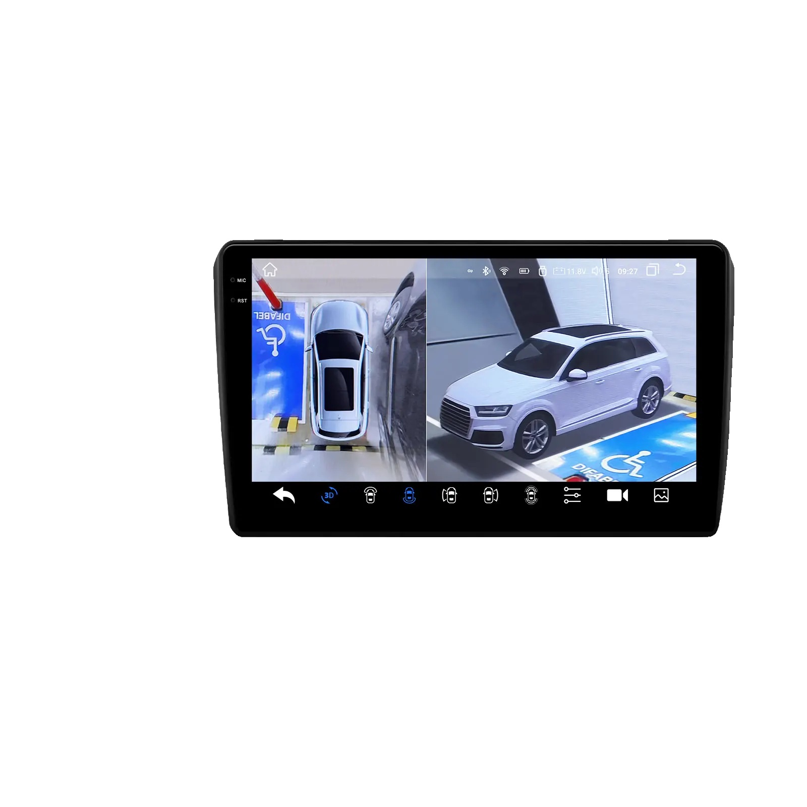 Autoradio, 2k Bildschirm, Dual-mikrofon-unterstützung, Kompatibel Mit Audi A3 8p S3 Rs3 2006-2013, 360kamera Qs8