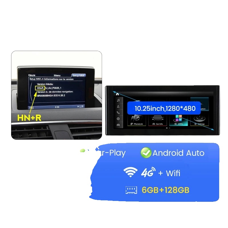 Auto-multimedia-player, Plug And Play, Smartphone-kompatibilität, Kompatibel Mit Audi Q3 2013-2019, 6g+128g Hn+r