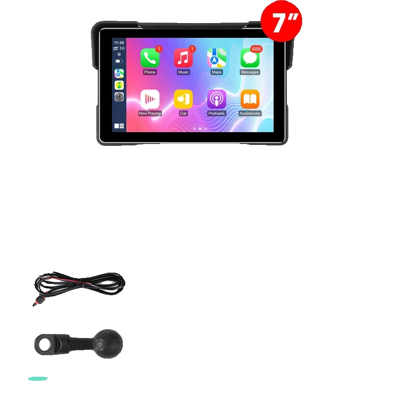 Carplay, Motorrad Gps-player, Kabellos, Bluetooth-verbindung, 7-zoll Moto Radio, Keine-a