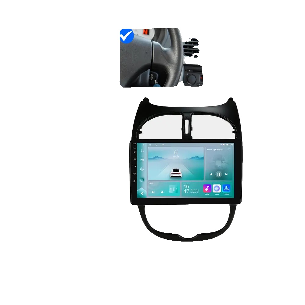 Autoradio, Touchscreen, Smartphone-kompatibilität, Kompatibel Mit Peugeot 206 206cc 206sw 2000-2008, Intelligentes Auto, P1(1g 32g 4core)-a
