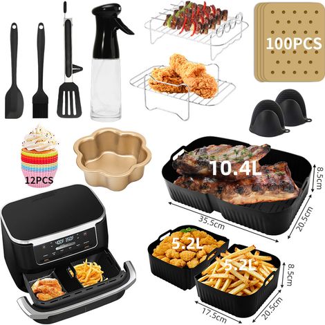Ninja Foodi Flexdrawer Af500eu Heißluftfritteusen-zubehörset (15-teilig) – Doppel-heißluftfritteuse – Bpa-frei – Komplettes Zubehörset Für Heißluftfritteusen – Doppel-heißluftfritteuse