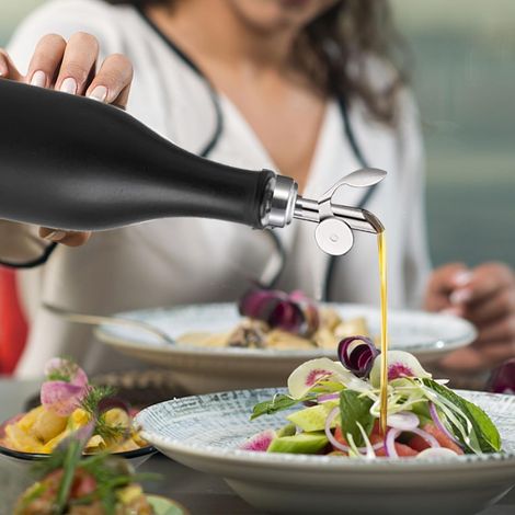 Olivenölspender Mit 280 Ml (10 Oz), Undurchsichtiger Keramikbehälter Zum Schutz Des Öls Und Zur Reduzierung Der Oxidation, Olivenölspender Mit Beschwertem Ausgießer – Für Einfaches Befüllen Und Dosier