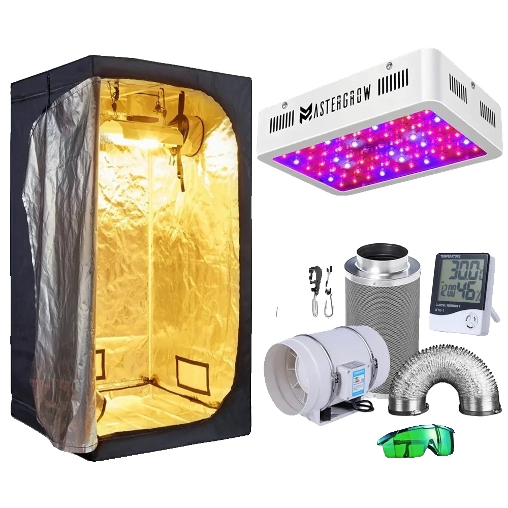 Indoor-hydroponik-anbausystem, Led-wachstumslichter, Komplettset, Zeltsets 1, 60x60x140cm Set