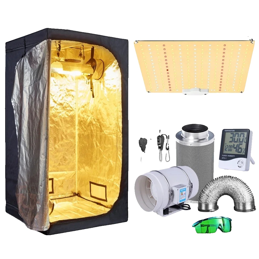 Indoor-hydroponik-anbausystem, Led-wachstumslichter, Komplettset, Zeltsets 3, 120x60x150cm Set-a