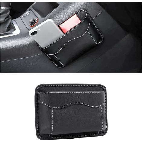 Organizer-tasche Aus Kunstleder Für Die Autositzseite – Mini-aufbewahrungstasche Für Tür, Mittelkonsole Und Zwischenraum – Halterung Für Handy Und Stift – Für Dokumente, Fahrzeugschein Und Notizblock