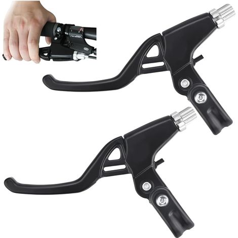 Paar Fahrradbremshebel, Handbremse, Universeller Fahrradbremshebel, Aluminium-lenkerbremshebel, Geeignet Für Mountainbikes Und Rennräder, Schwarz, 22 Mm Durchmesser