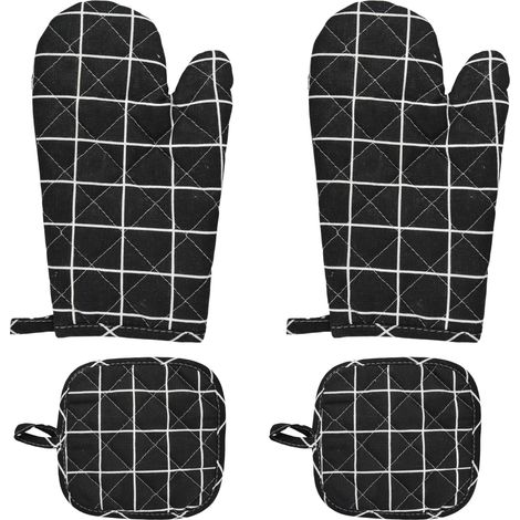 Paar Küchenhandschuhe, Hitzebeständige Ofenhandschuhe, Küchenhandschuhe Mit Isolierendem Futter, Geeignet Zum Grillen, Kochen, Backen Und Für Die Mikrowelle.