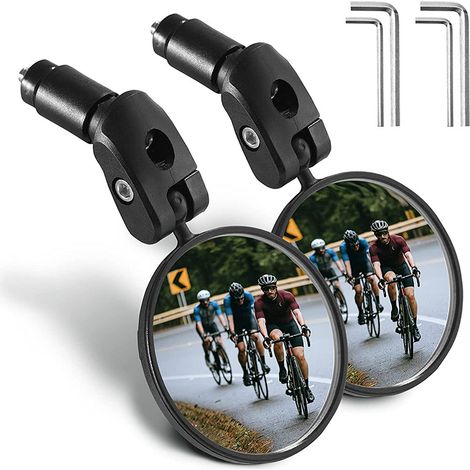 Paar Rückspiegel – 360°-drehung – Großer Runder Konvexspiegel – Acrylglaslinse – Mountainbike-rückspiegel – Lenkerhalterung – Inklusive Inbusschlüssel